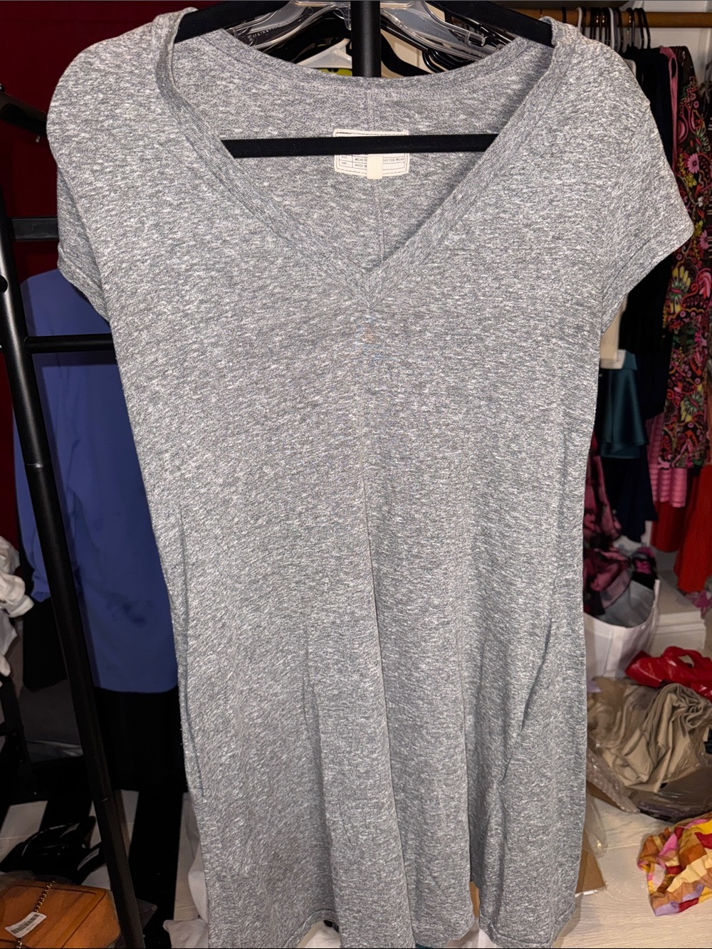 Current/Elliott Heather Gray V-Neck Trapeze Dress